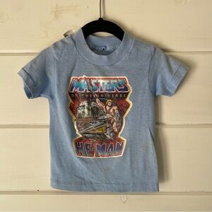 Vintage 80's He Man Masters of the Universe Single Stitch Blue 1982 Boy's 2T